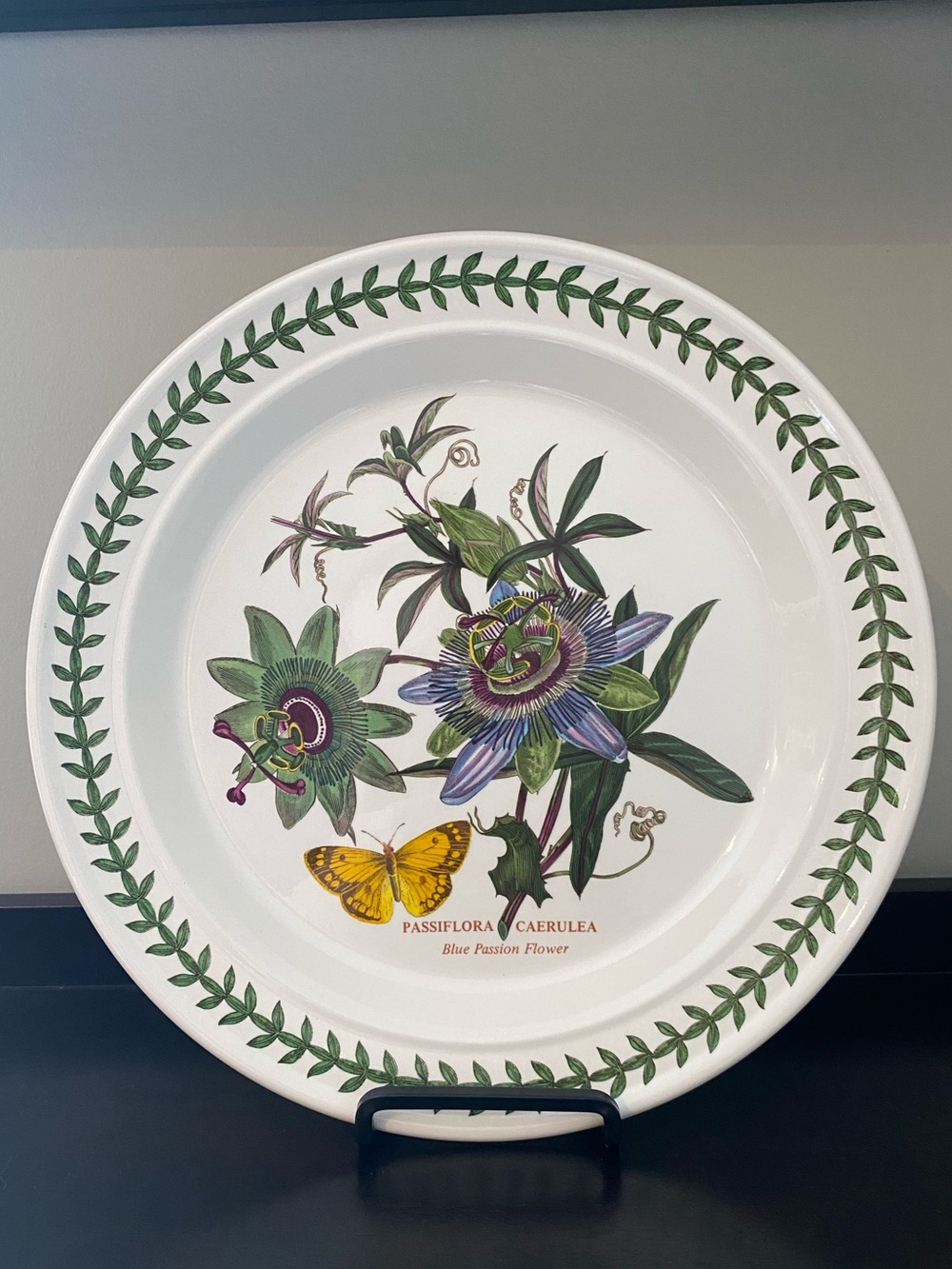 Portmeirion The Botanic Garden 1972 Rare Blue Passion Flower Dinner Plate